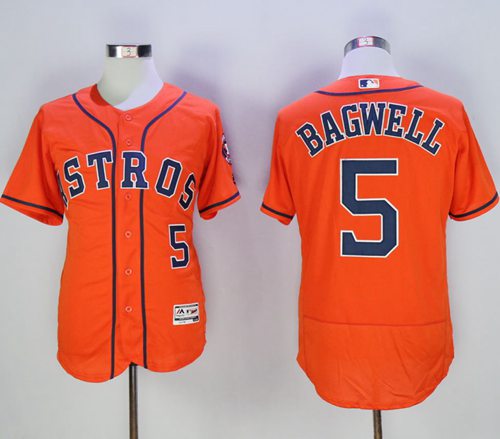 Astros #5 Jeff Bagwell Orange Flexbase Authentic Collection Stitched MLB Jersey - Click Image to Close